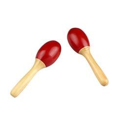 ffalstaff Coppia Mini Maracas in Legno (Rossa)