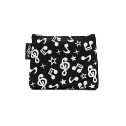 Borsa Portamonete con note musicali (Colore Nero)