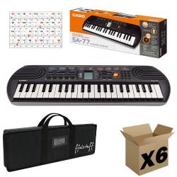 CASIO SA77, Borsa ffalstaff con Imbottitura 5 mm e Adesivi con Notazione Italiana - (master carton da 6 pezzi)