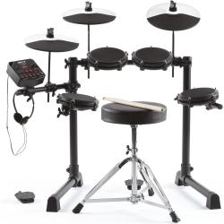 ALESIS Batteria Elettronica Debut Kit con 4 pad Elettronici in Mesh, 120 Suoni, Lezioni, Cuffie, Sgabello, Bacchette